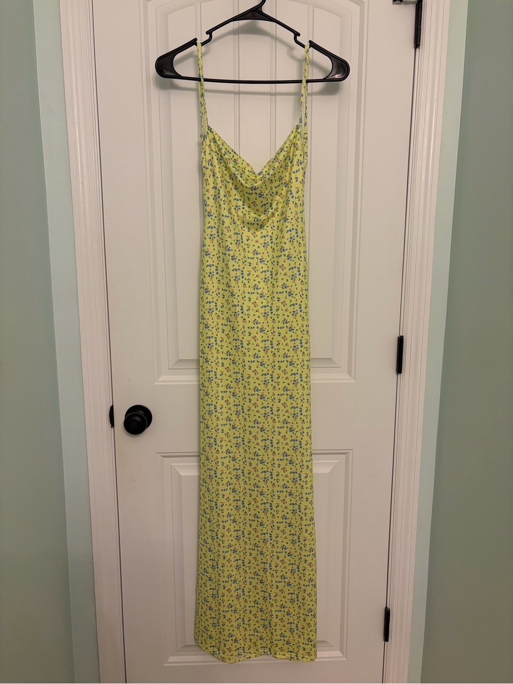 Lemon Floral Slip Dress - Open Back